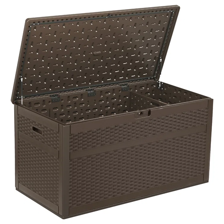 Edrosie Inc 233 Gallons Water Resistant Resin Lockable Deck Box