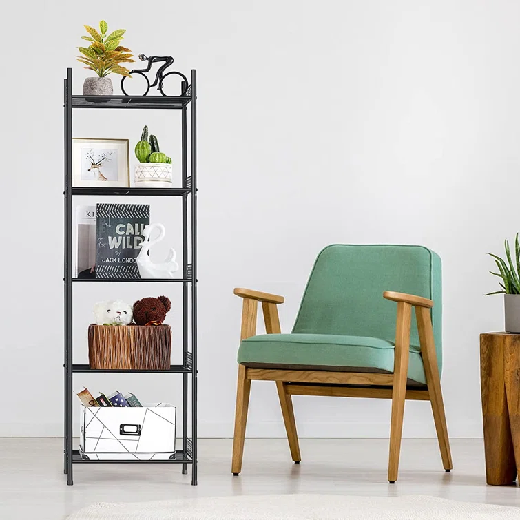 Moffitt 57" H x 12.6" W x 16.3" D 5 Tier Wire Shelving Unit Metal Storage Organizer Rack