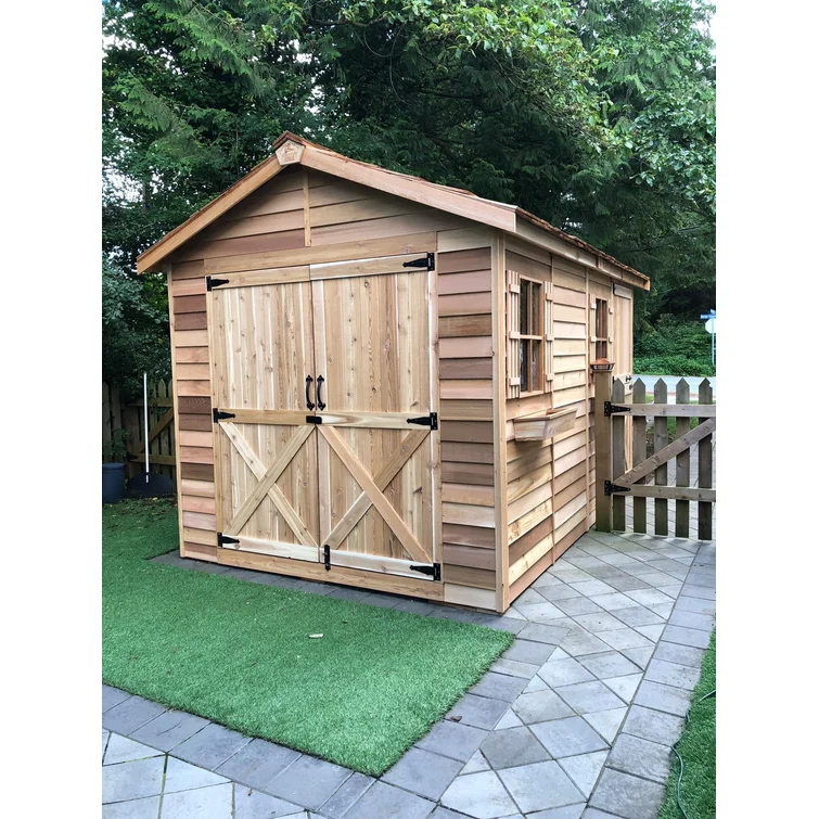Boathouse 12 ft. W x 10 ft. D Western Red CedarWood Traditional Storage Shed