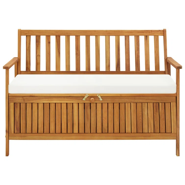 Cotswald Outdoor Storage Bench Deck Box for Patio Furniture Solid Wood Acacia
