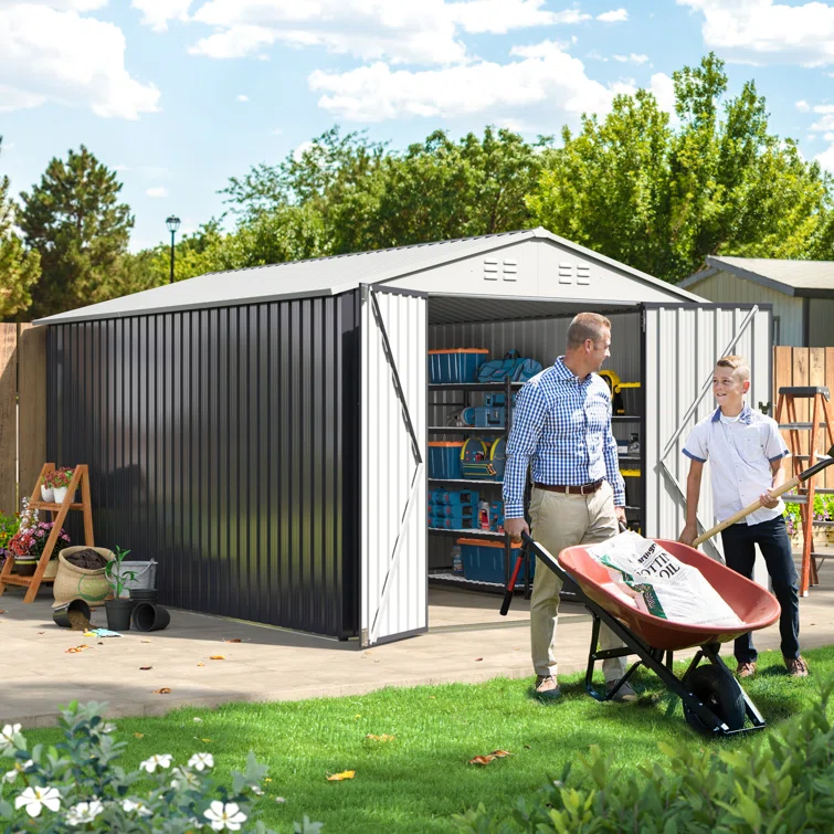 Lockable Doors 8 ft. W x 12 ft. D Metal Tool Shed
