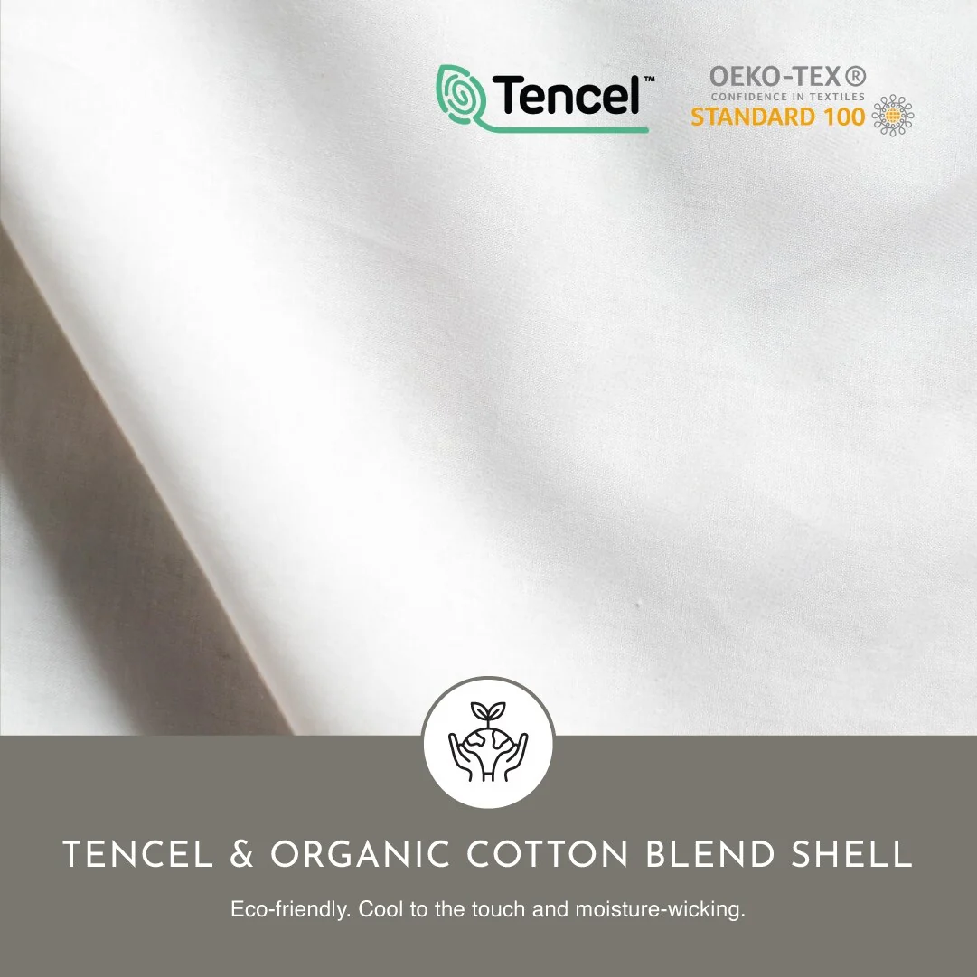 Tencel Natural Cotton Shell 725 Super Fill Power White Down Comforter Duvet Insert