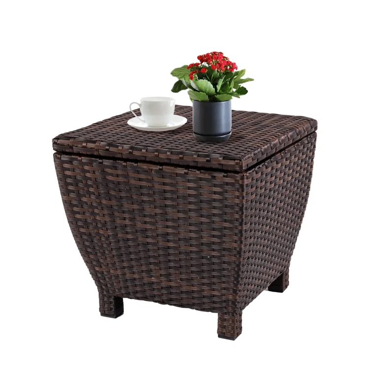 Sundale Outdoor 19.68'' W 13 Gallons Water Resistant Wicker Deck Box