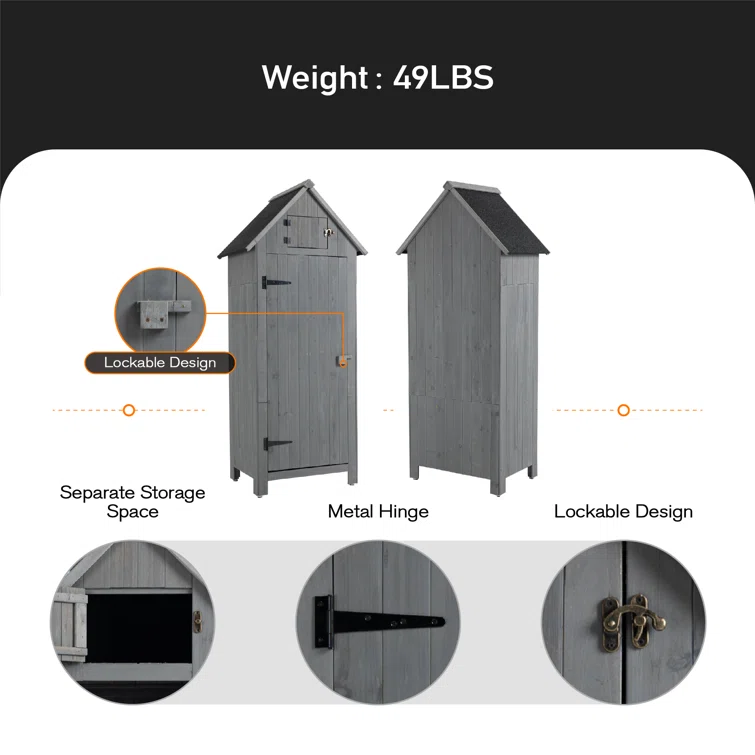 3 ft. W x 2 ft. D Vertical Tool Shed