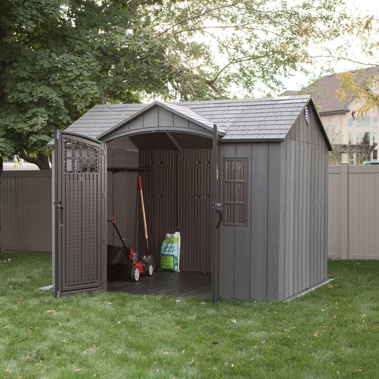 10 Ft. x 8 Ft. High-Density Polyethylene (Plastic) Steel Reinforced Outdoor Storage Shed