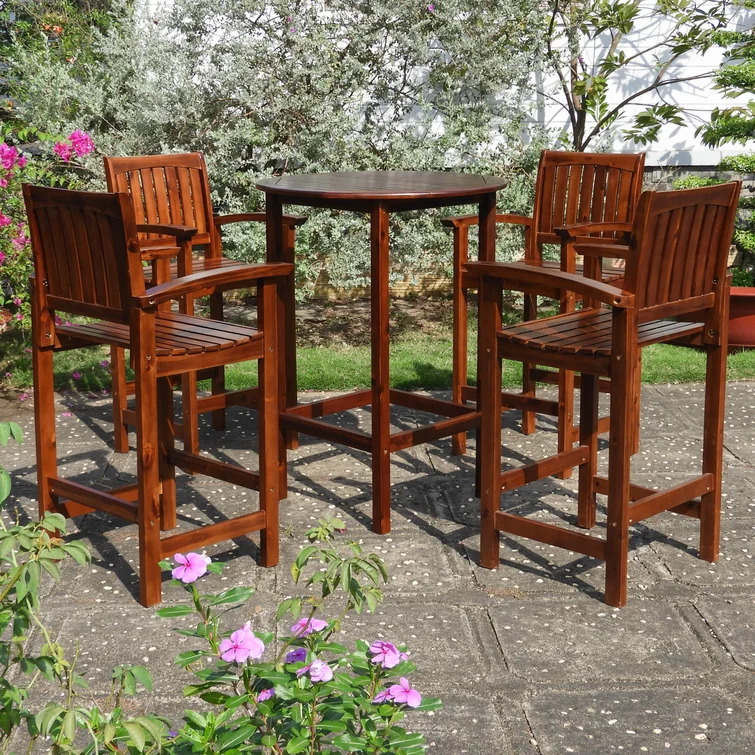 Enright 4 - Person Round Outdoor Dining Set