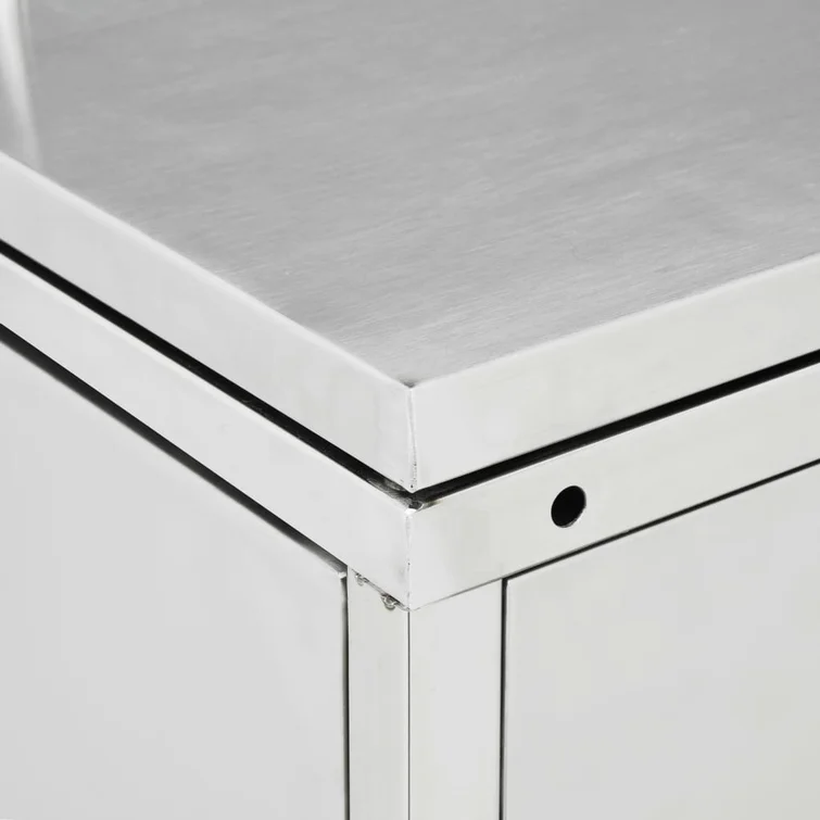 VidaXL Double Wheelie Bin Shed 63.4 gal Stainless Steel
