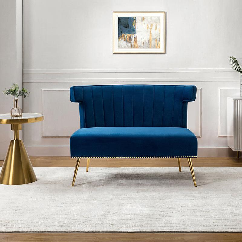 Megara Velvet Armless Wingback Loveseat