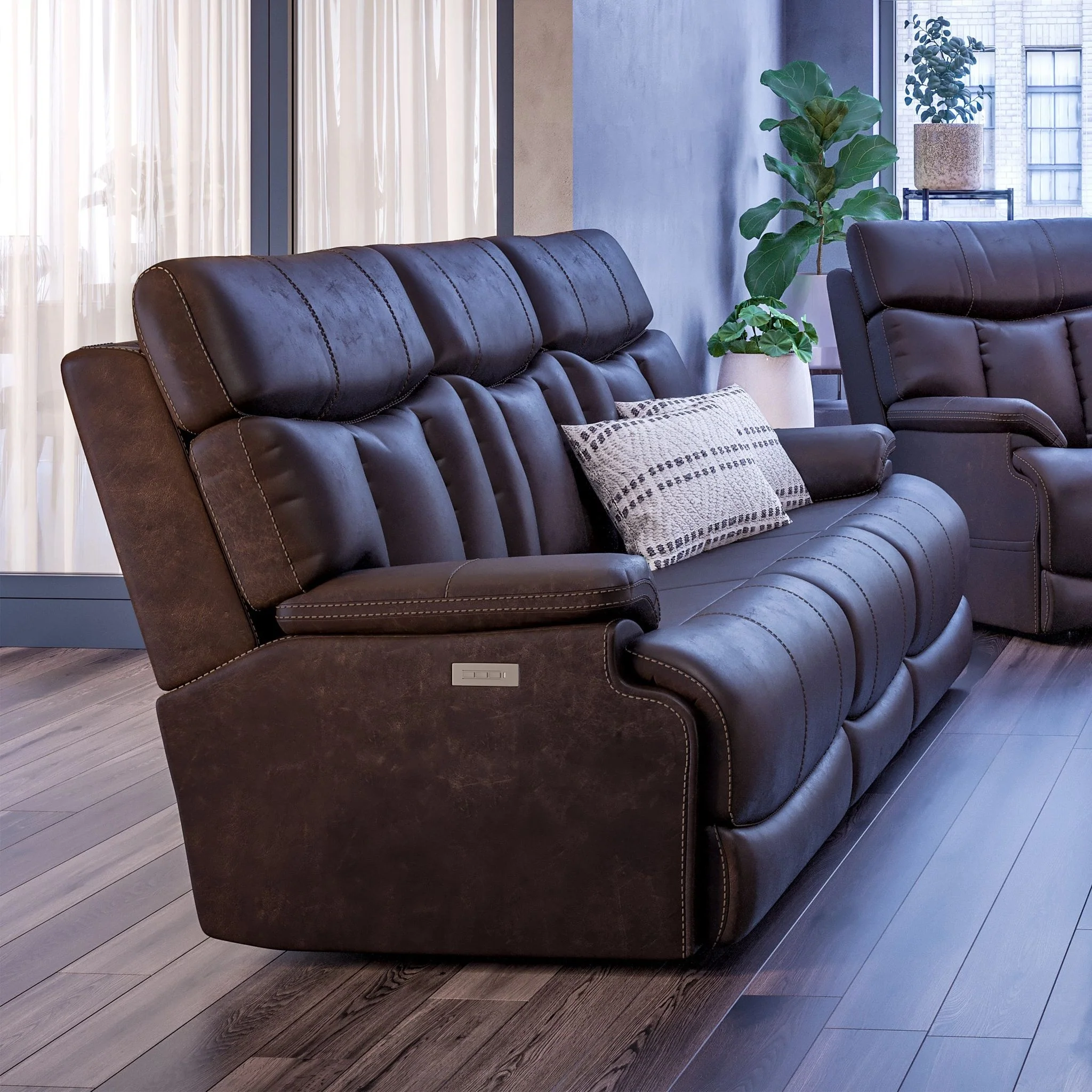 Clive Power Reclining Sofa with Power Headrests & Lumbar by Flexsteel - 88