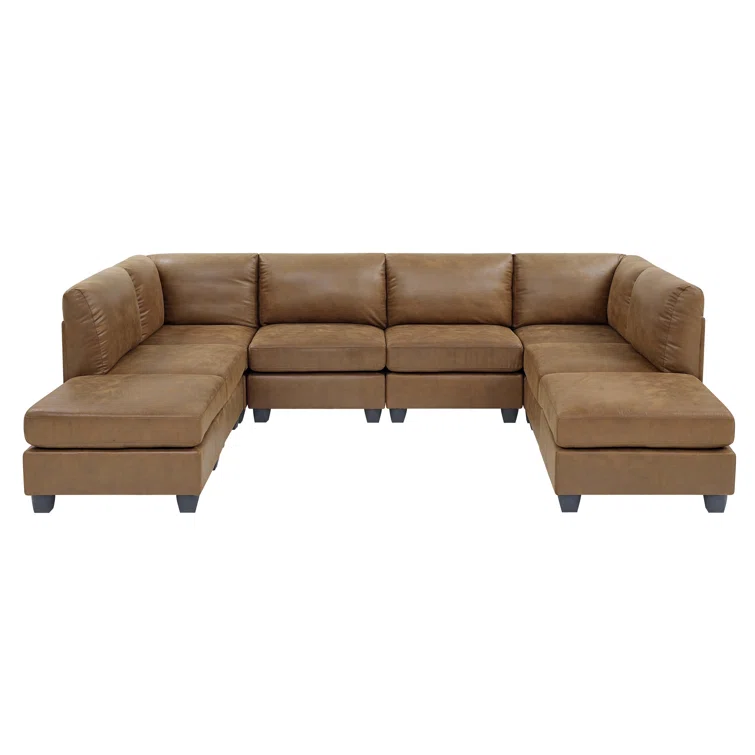 Barnwell 8 - Piece Faux Leather Sectional
