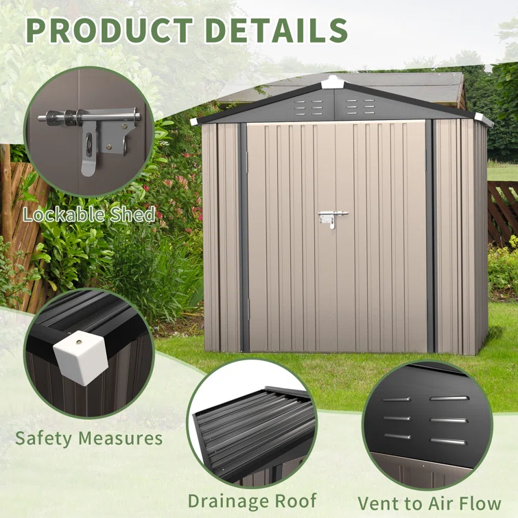 7.8 ft. W x 6 ft. DMetal Storage Shed