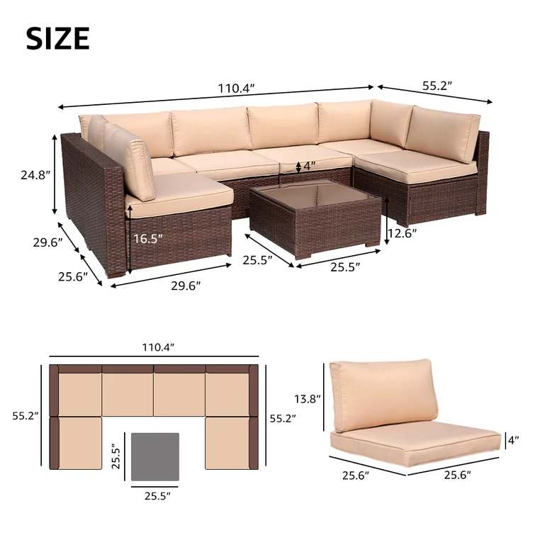 Algarin 6 - Person Outdoor Seating Group with Cushions