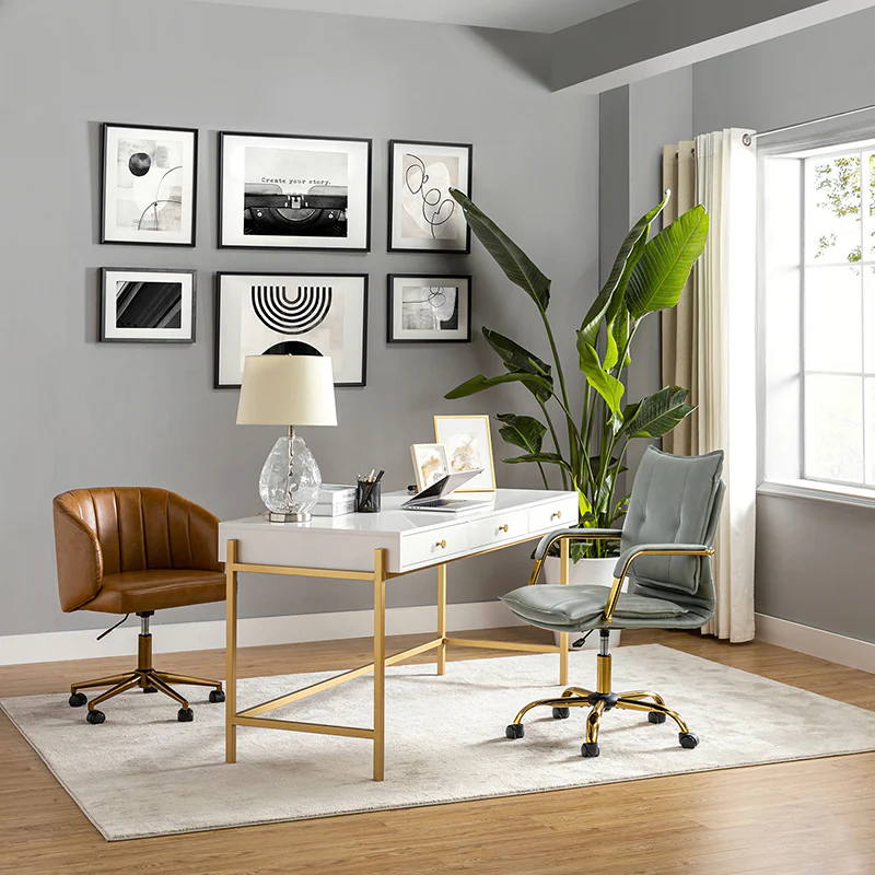 Michele Vegan Leather Task Accent Chair