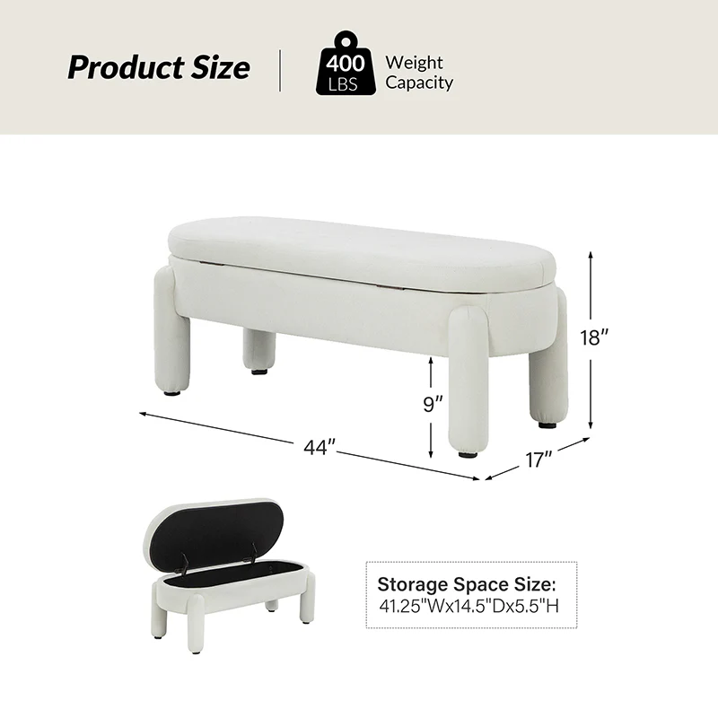 Flavio Storage Bench with Waterproof Fabric