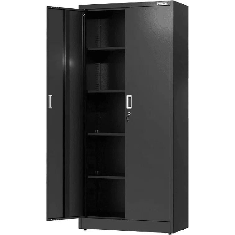Storage Cabinet, Metal Garage Cabinets with Doors and Shelves, 71"x 31-1/2"x 15-3/4"