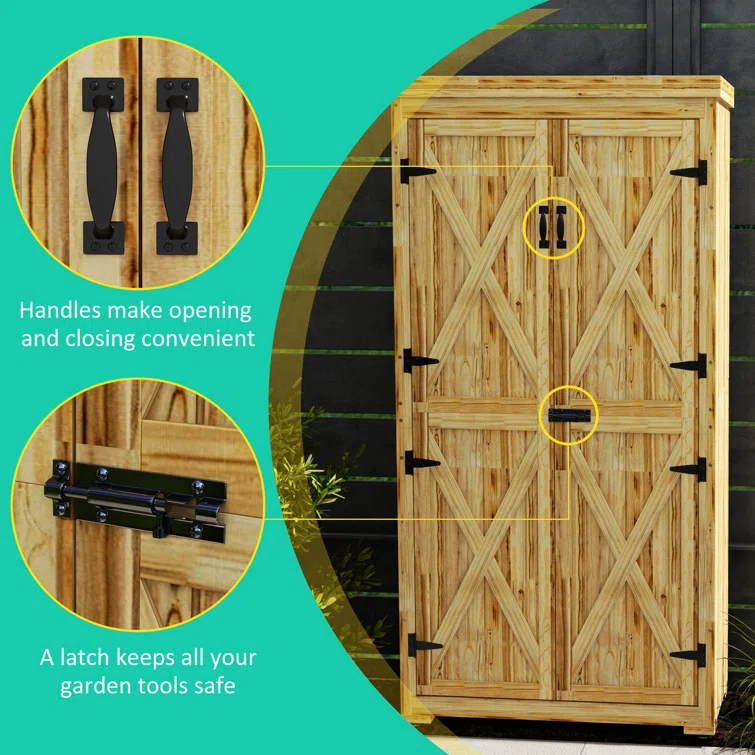 Bucur 3 ft. W x 1 ft. D Solid + Manufactured Wood Vertical Tool Shed