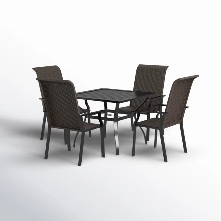 Alyah 4 - Person Square Outdoor Dining Set with Cushions