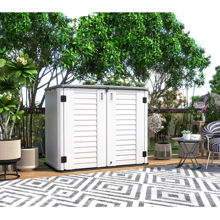 Outdoor Garden 4 ft. W x 2 ft. D Plastic Horizontal Garage Shed