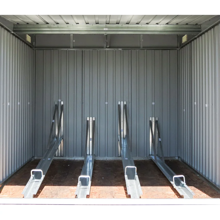 6 ft. 3 in. W x 6 ft. 4 in. D Metal Lean-To Bike Shed