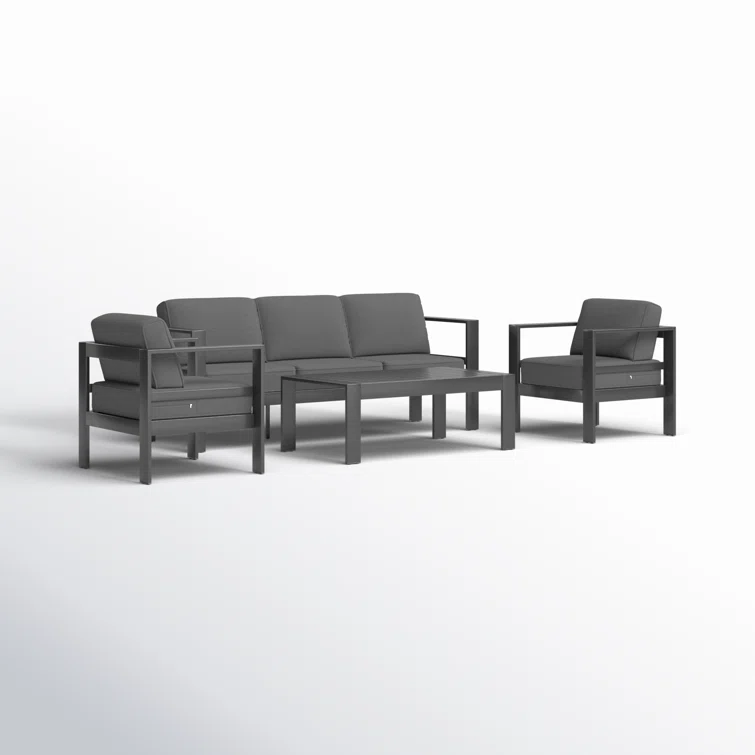 Arnhildur 5 - Person Outdoor Seating Group with Cushions