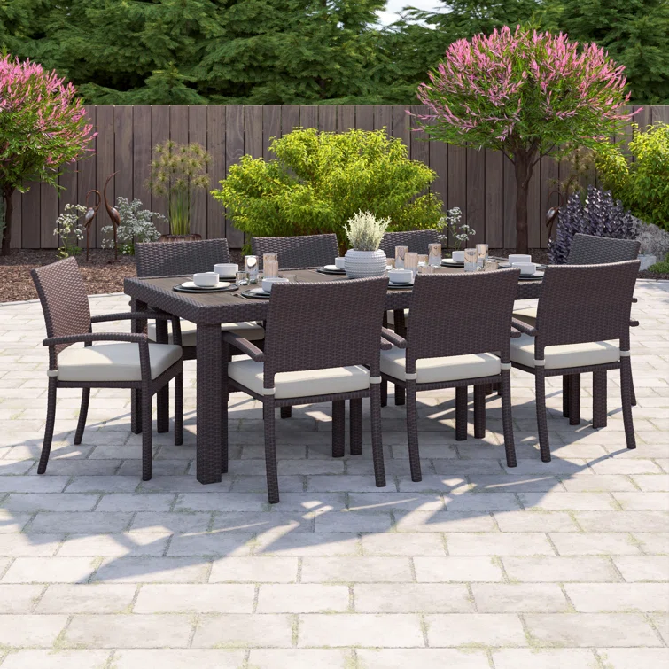 Ehrenfried 8 - Person Rectangular Outdoor Dining Set with Cushions