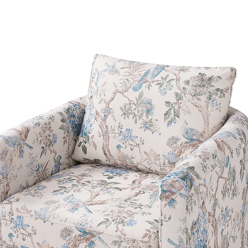 Claudius Upholstered Slipcovered Swivel Barrel Chair