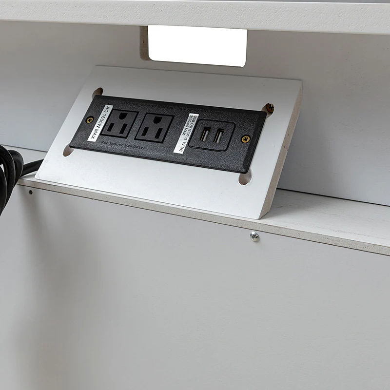 Lilian 2 - Drawer Mid Century Nightstand with Built-in Outlets