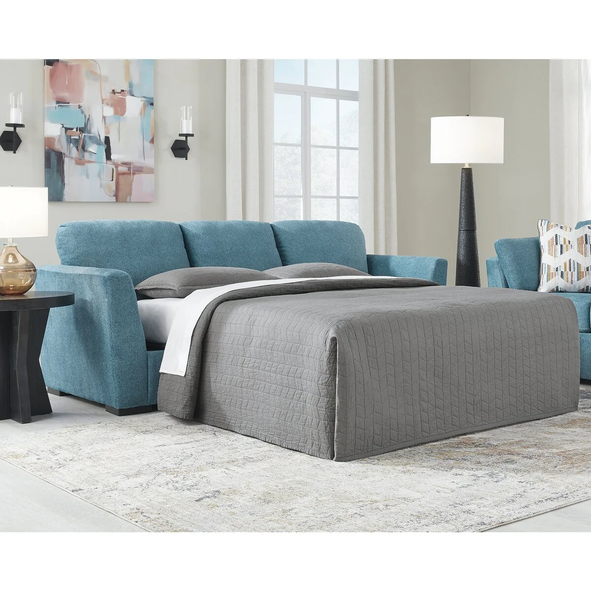 Signature Design by Ashley Keerwick Teal Queen Sofa Sleeper - 94
