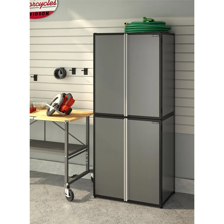 2 Piece Aluminum Garage Storage Cabinet