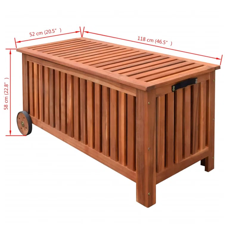 Patio Storage Box 46" x 20" x 23" Wood