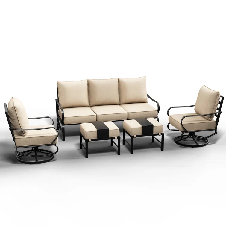 Charron 5 - Person Outdoor Seating Group with Cushions