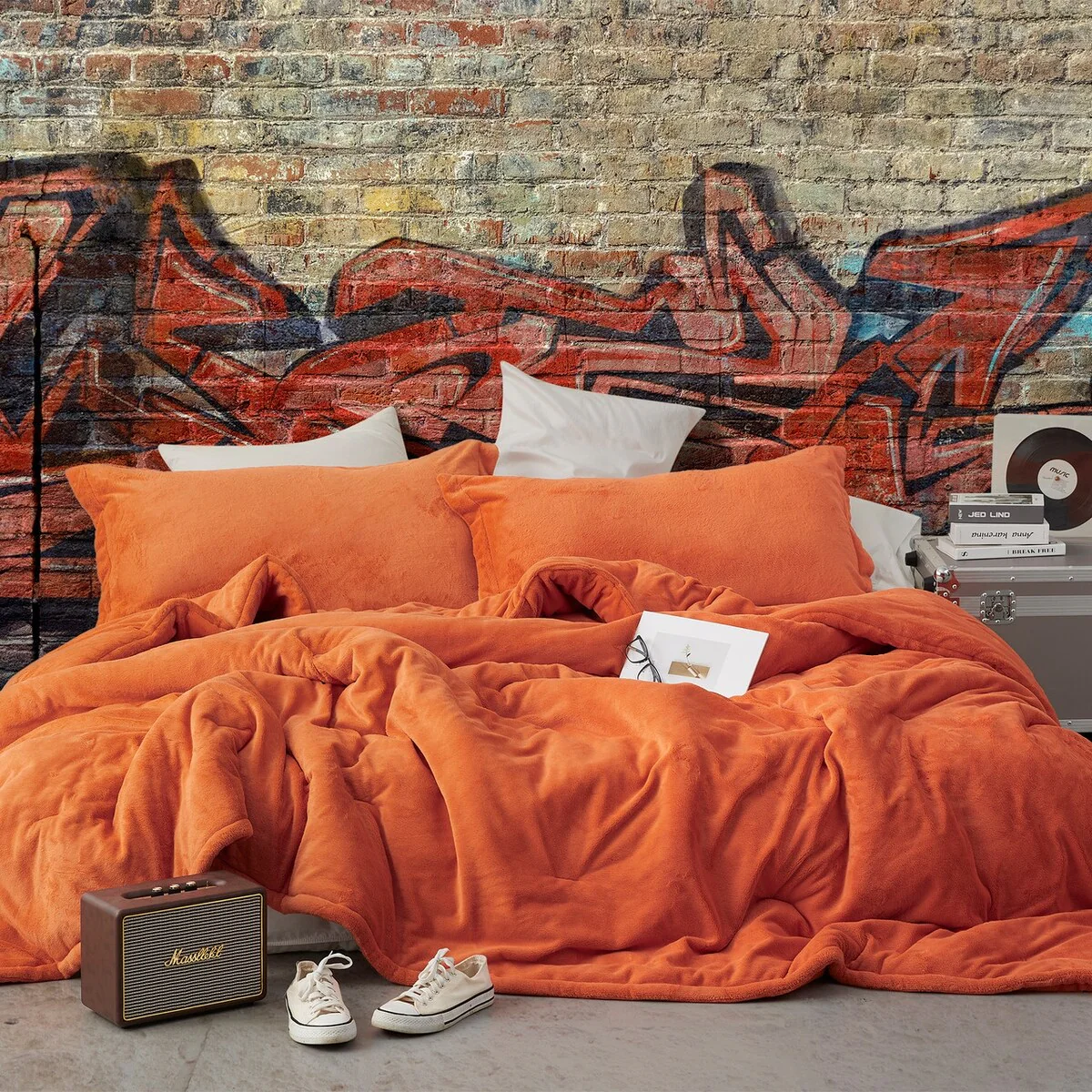 Neon Nights - Coma Inducer? Oversized Comforter Set - Neon Orange