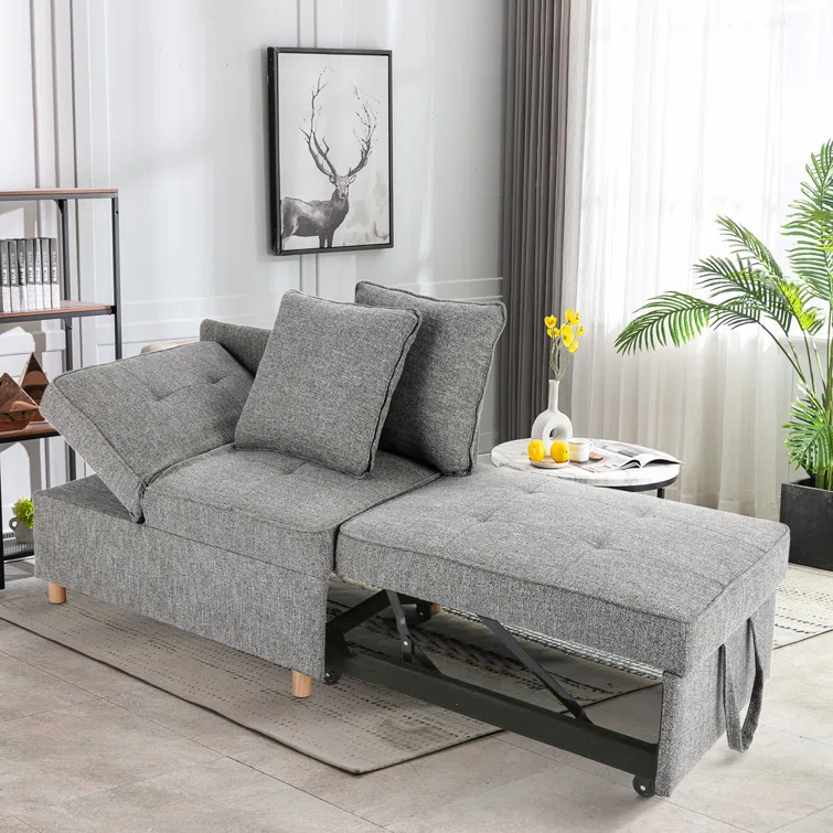 4-in-1 Convertible Sleeper Sofa - Modern Loveseat, Couch, Chaise Lounge, Guest Bed for Small Spaces