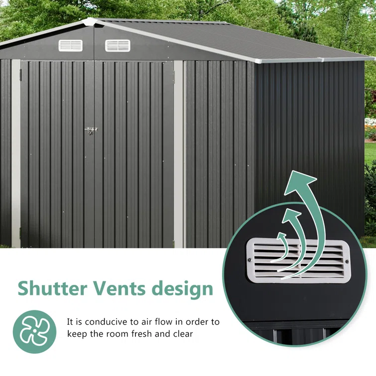 10 ft. W x 8 ft. D Storage Shed