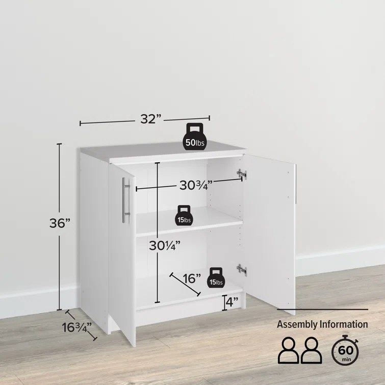 Arnola Single Storage Cabinet ( 35.75'' H x 32'' W x 18'' D)
