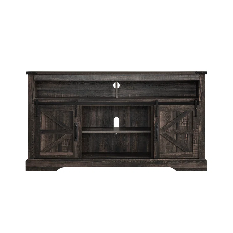 Lorraine Farmhouse TV Stand for 65+ Inch TV for Living Room, with Sliding Barn Door