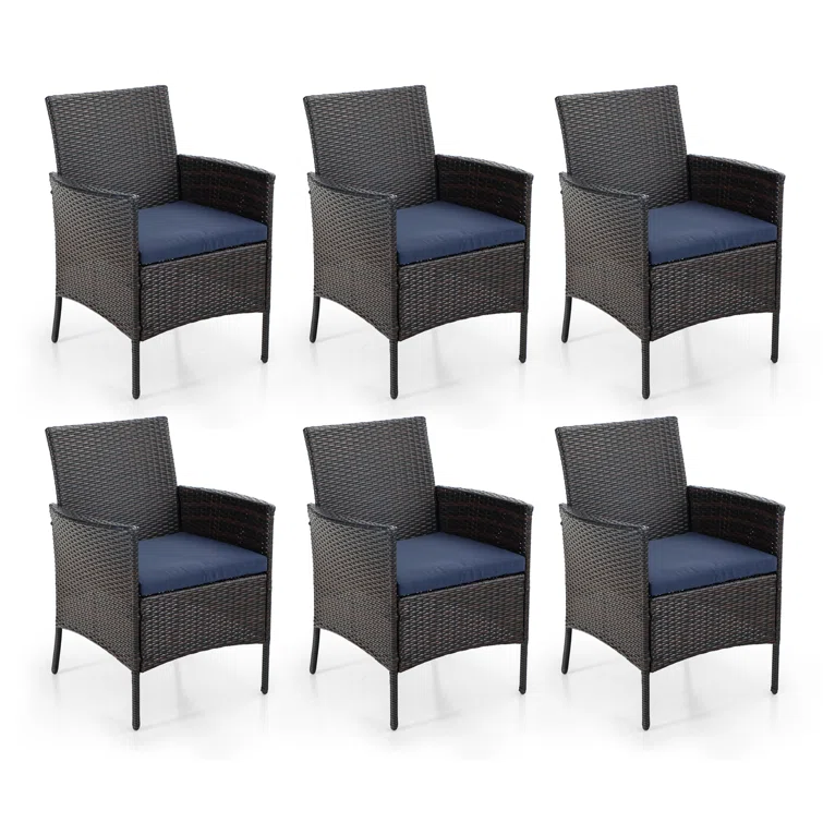 Alyah 6 - Person Rectangular Outdoor Dining Set with Cushions