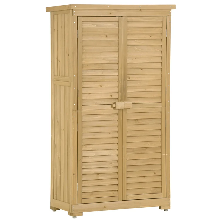 Solid Wood Single Storage Cabinet ( 63'' H x 34.3'' W x 18.3'' D)