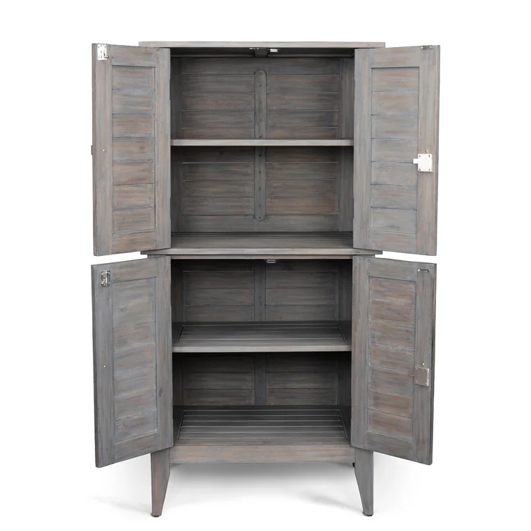 Beachcrest Home™ Anjenette 32'' W 195.05 Gallons Water Resistant Solid Wood Acacia Lockable Cabinet Deck Box
