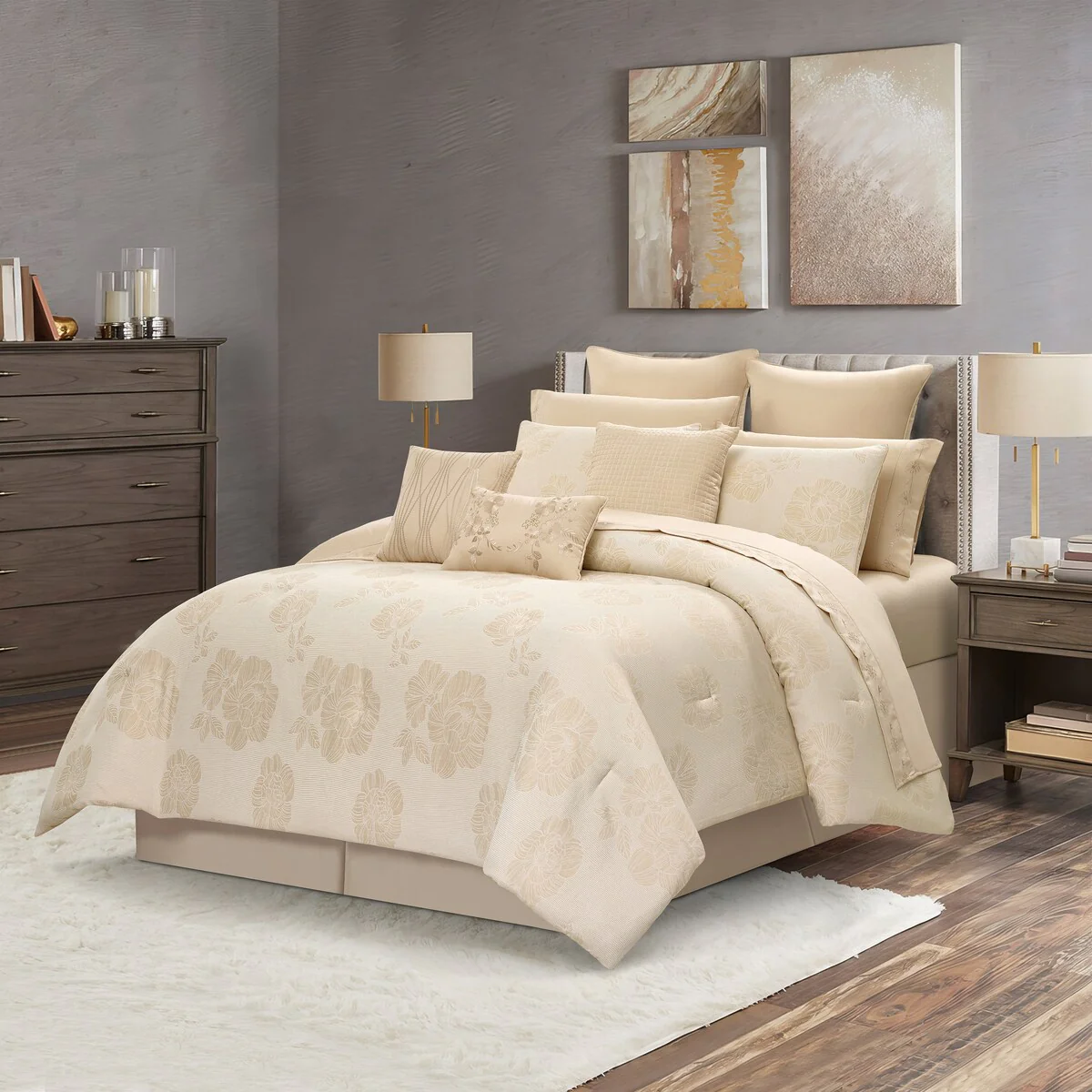 Nanshing Blair 13 Piece Floral Glam Comforter Set