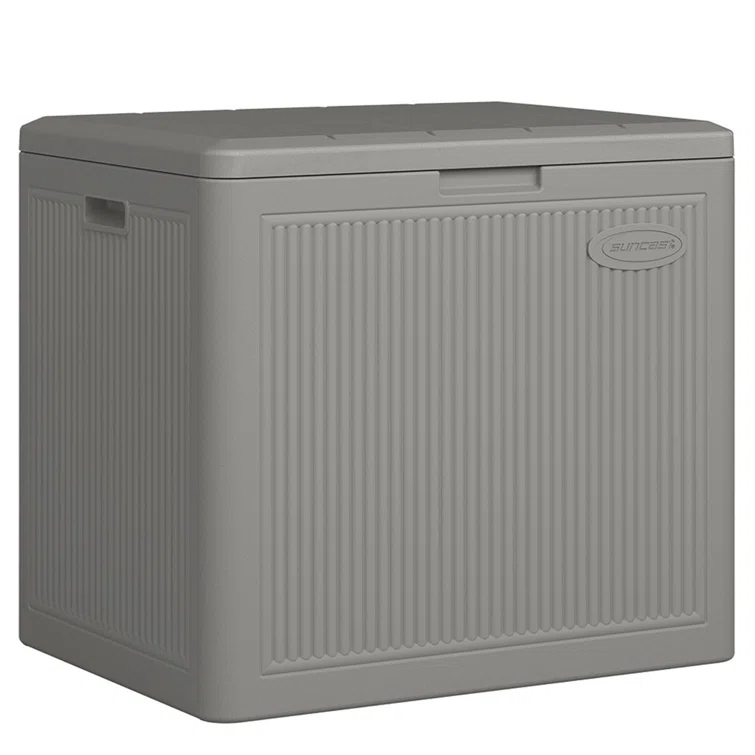 Suncast 22 Gallons Gallon Water Resistant Resin Deck Box in Dove Gray