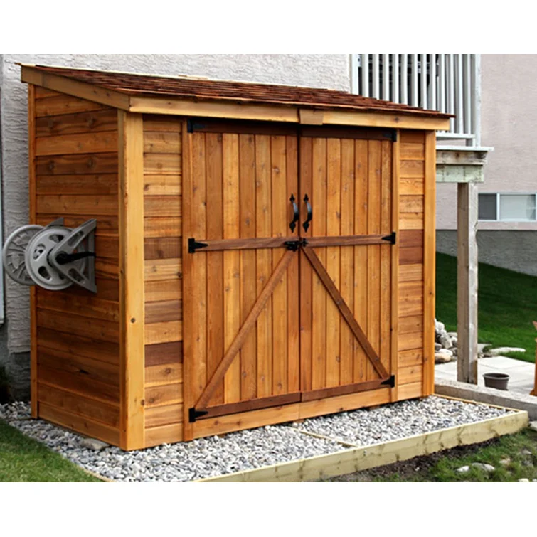 8 ft. W x 4 ft. D Double Door Cedar Wood Storage Shed