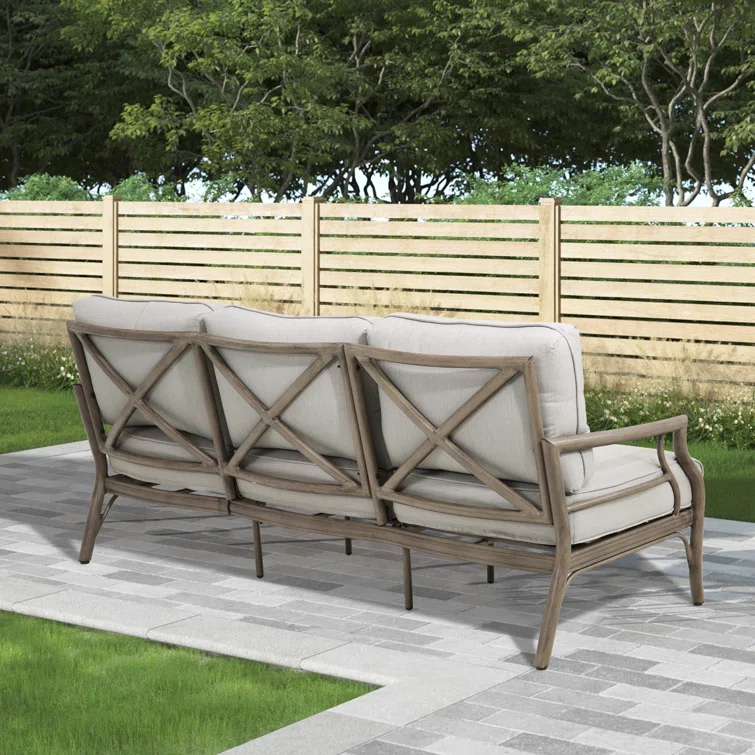 Patio Aluminum Swivel Conversation Seating Group With Olefin Cushions For 5 Person