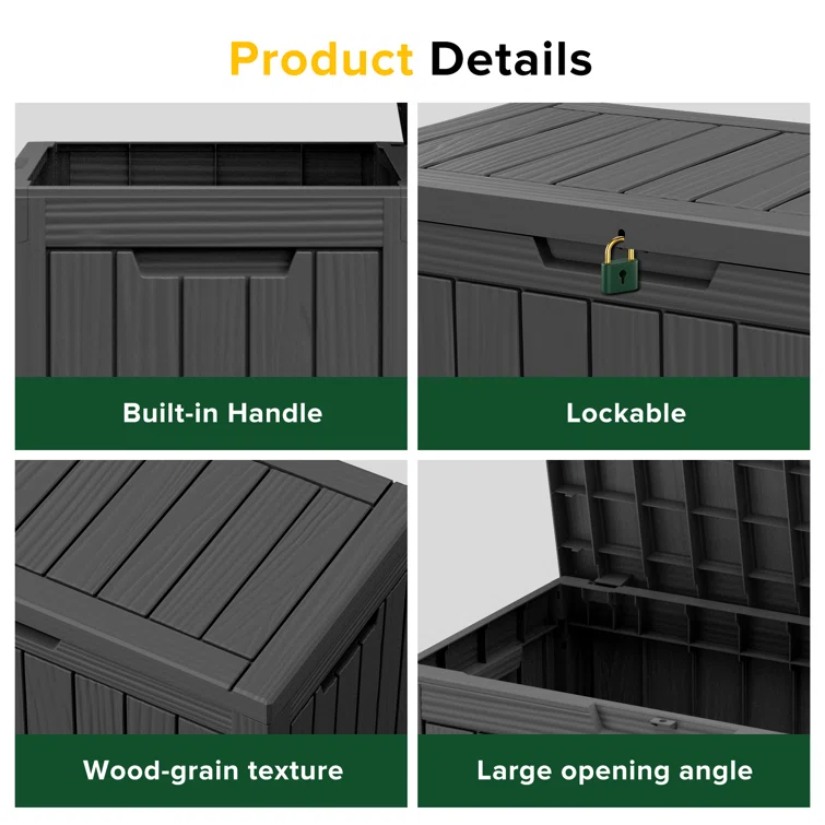 Arts Box Trading 17.13'' W 45 Gallons Water Resistant Resin Deck Box