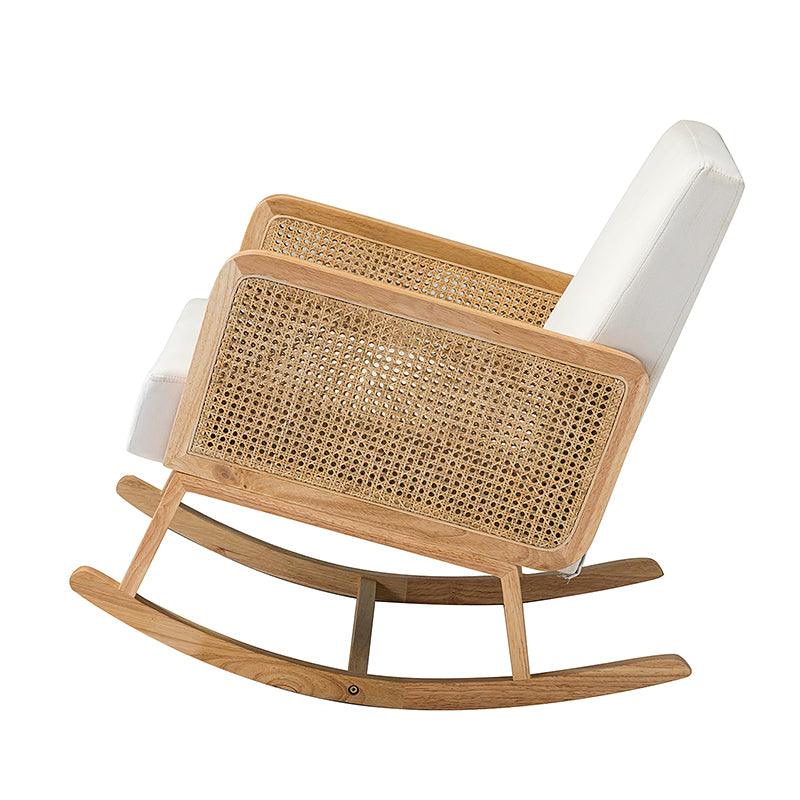 Yamat Velvet Rocking Armchair with Cane Arms