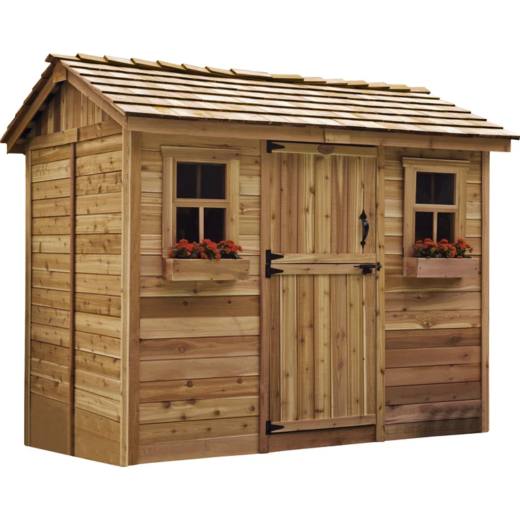 9 ft. W x 6 ft. D Cabana Cedar Wood Garden Shed