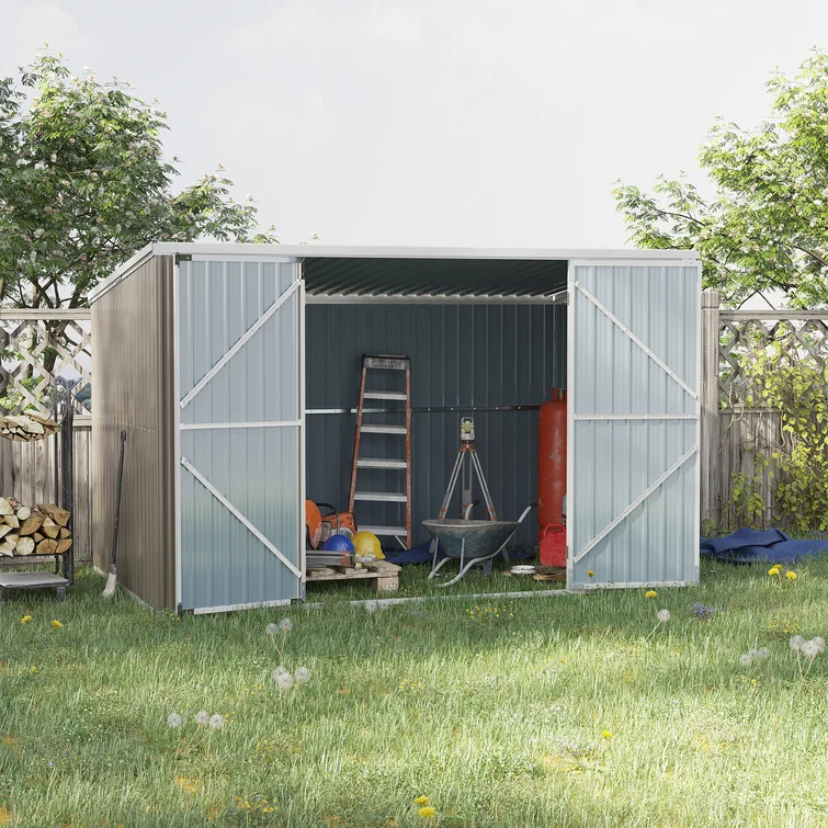 11 ft. H x 6 ft. D Metal Tool Shed