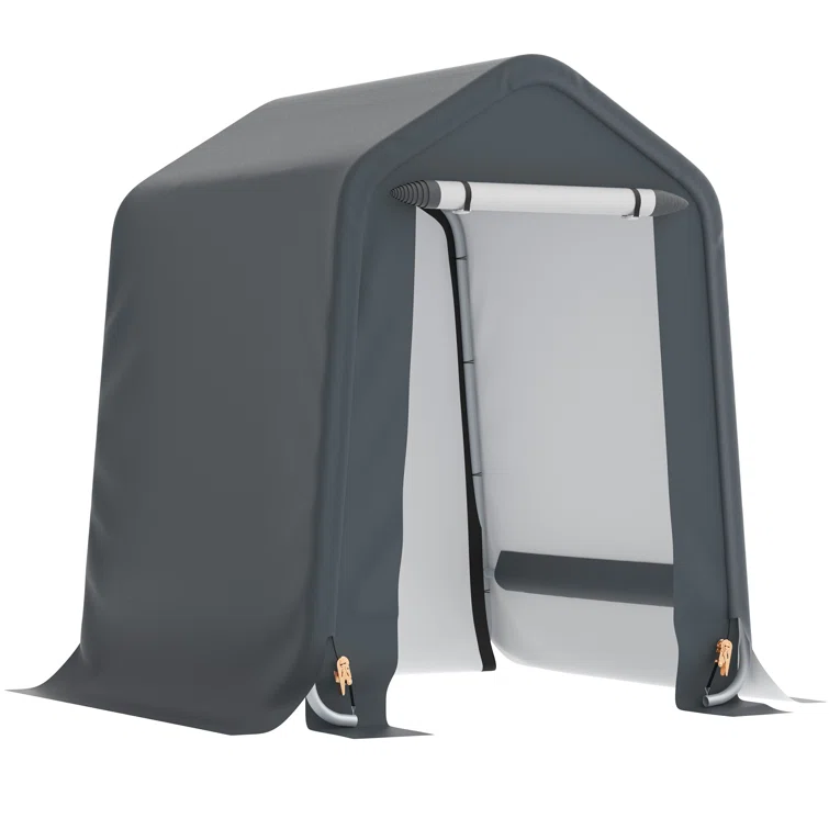 6 Ft. W x 6 Ft. D Portable Shed in Gray Color