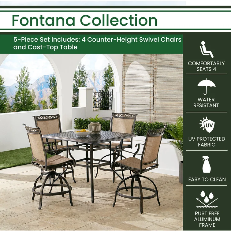 Mikenzy 4 - Person Square Outdoor Dining Set with Cushions