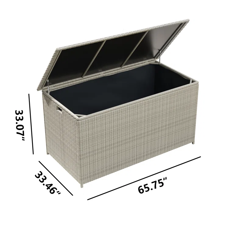 202 Gallons Wicker / Rattan Outdoor Storage Bin
